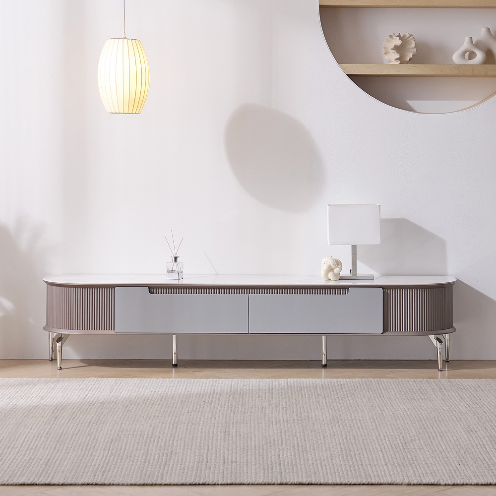 보루네오 마르체 몽스 라운드 세라믹 템바보드 거실장 2000 BVD014C