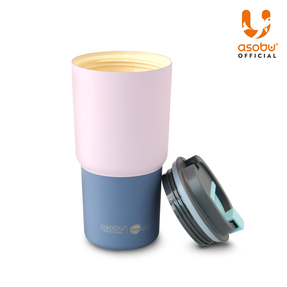 아소부 세라믹코팅 스텐 보온보냉 퓨라믹 텀블러 픽미업 파스텔 650ml, 파스텔핑크 - 상세 이미지 2