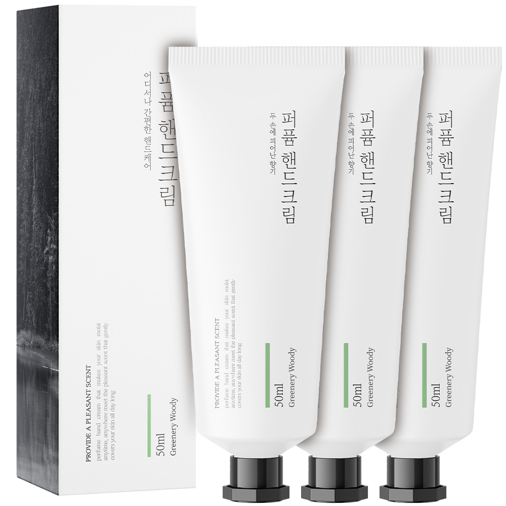 살림백서 퍼퓸 핸드크림 고보습 향좋은 향기좋은 미니 핸드로션 그리너리우드, 50ml, 3개 - 상품 이미지