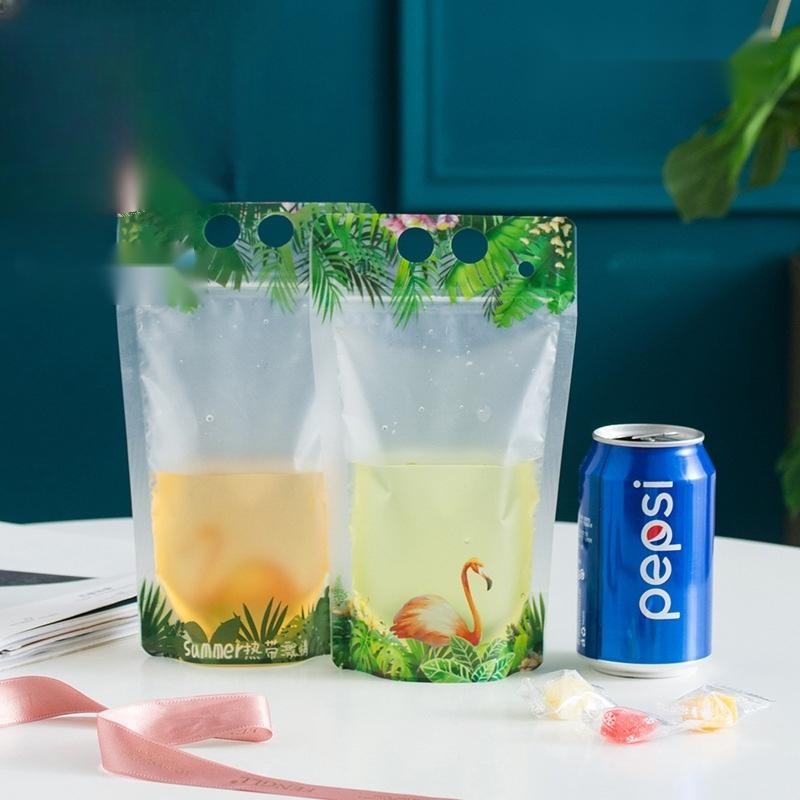 일회용 음료 파우치 주스 포장 봉투 가방 백 후르츠파티 450ml (더블 지퍼) 100개 - 상품 이미지