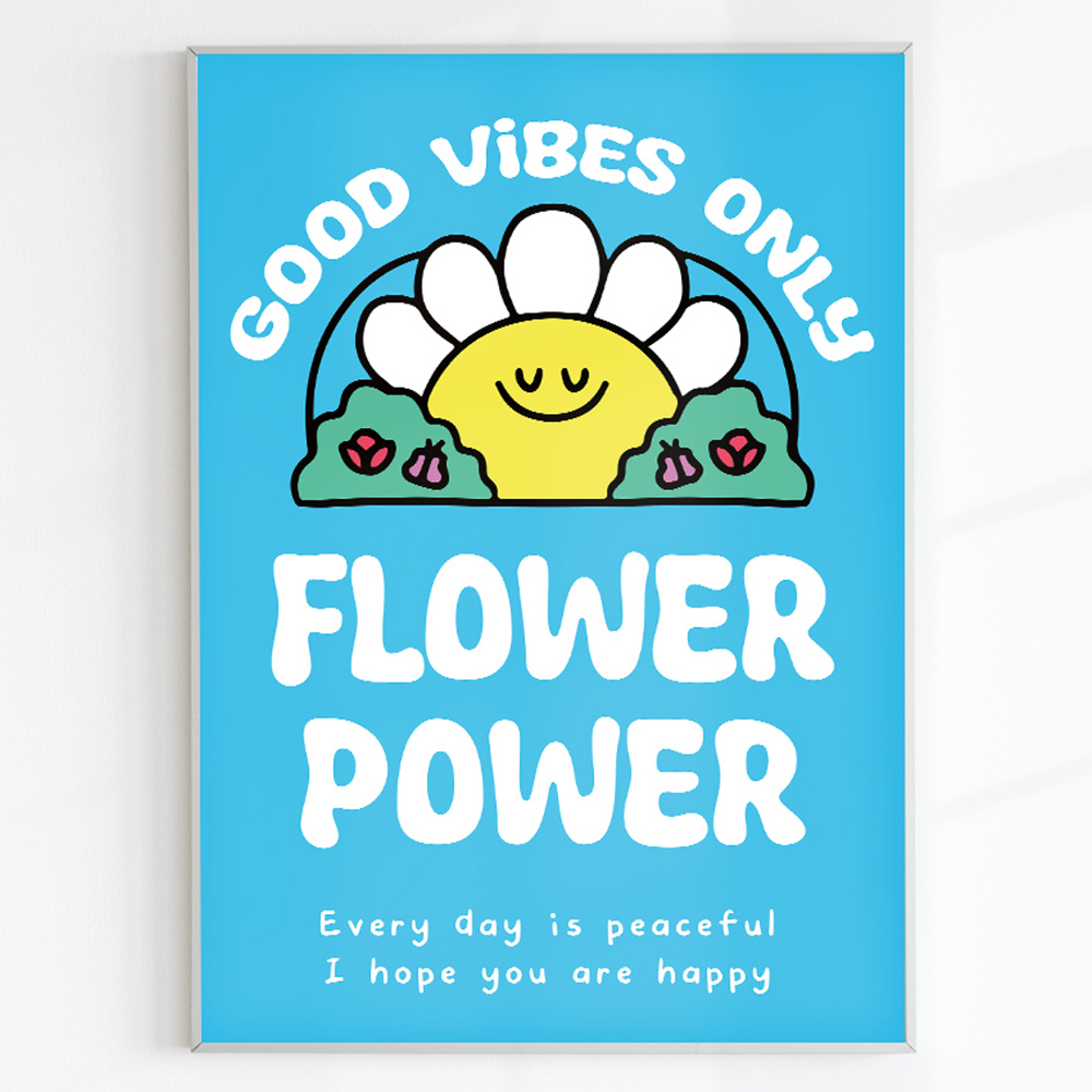 인테리어 그림 거실 액자 접착 포스터 행운곰 부적 A2