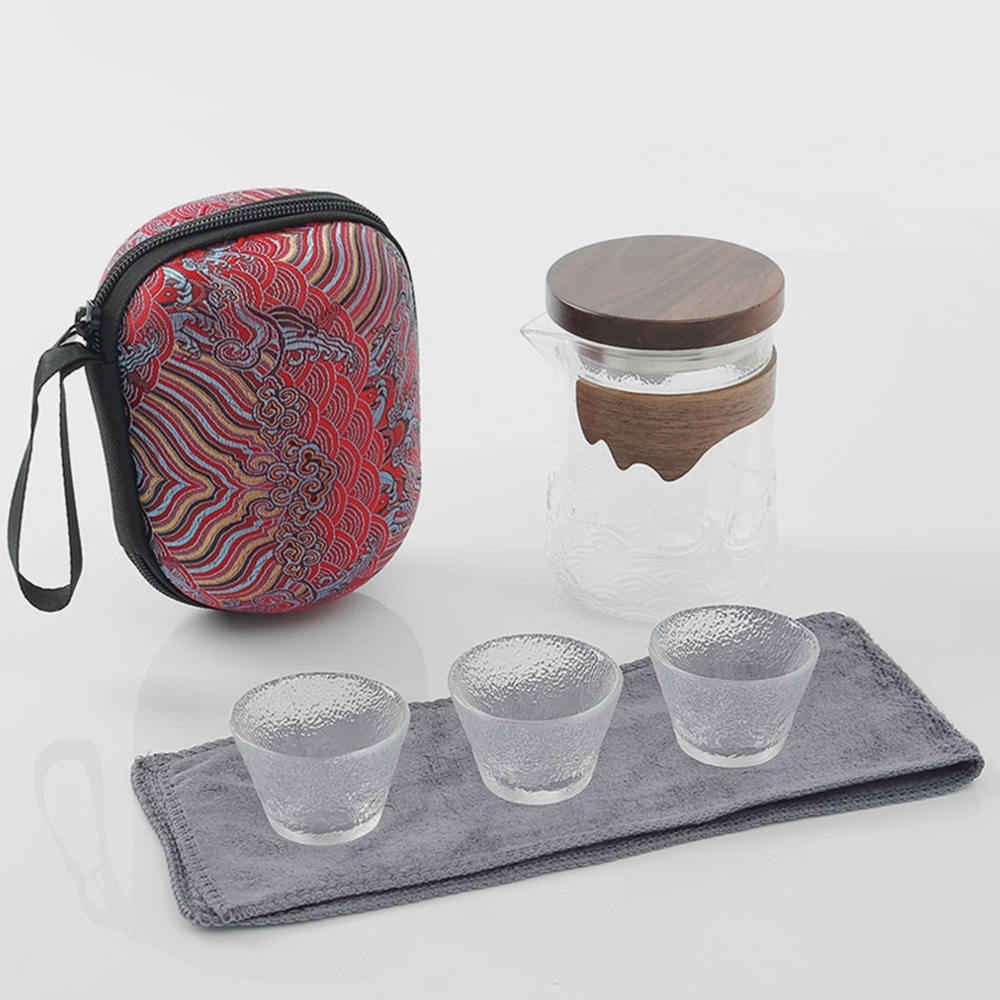 여행용 다기세트 내열유리 찻잔세트 전통 명절선물 3인