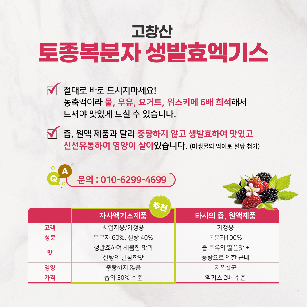 ［고창 농장직영］복분자엑기스세트+생즙1포+탄산수2개 900g, 2개 - 상세 이미지 4