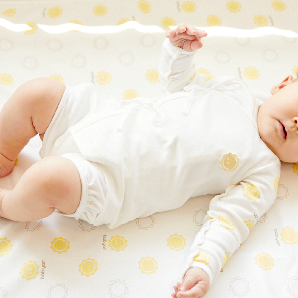 [강세일/슈퍼적립] 베이비앙 국내산 무형광 사계절 신생아 아기 심볼라인 희망이 배냇저고리