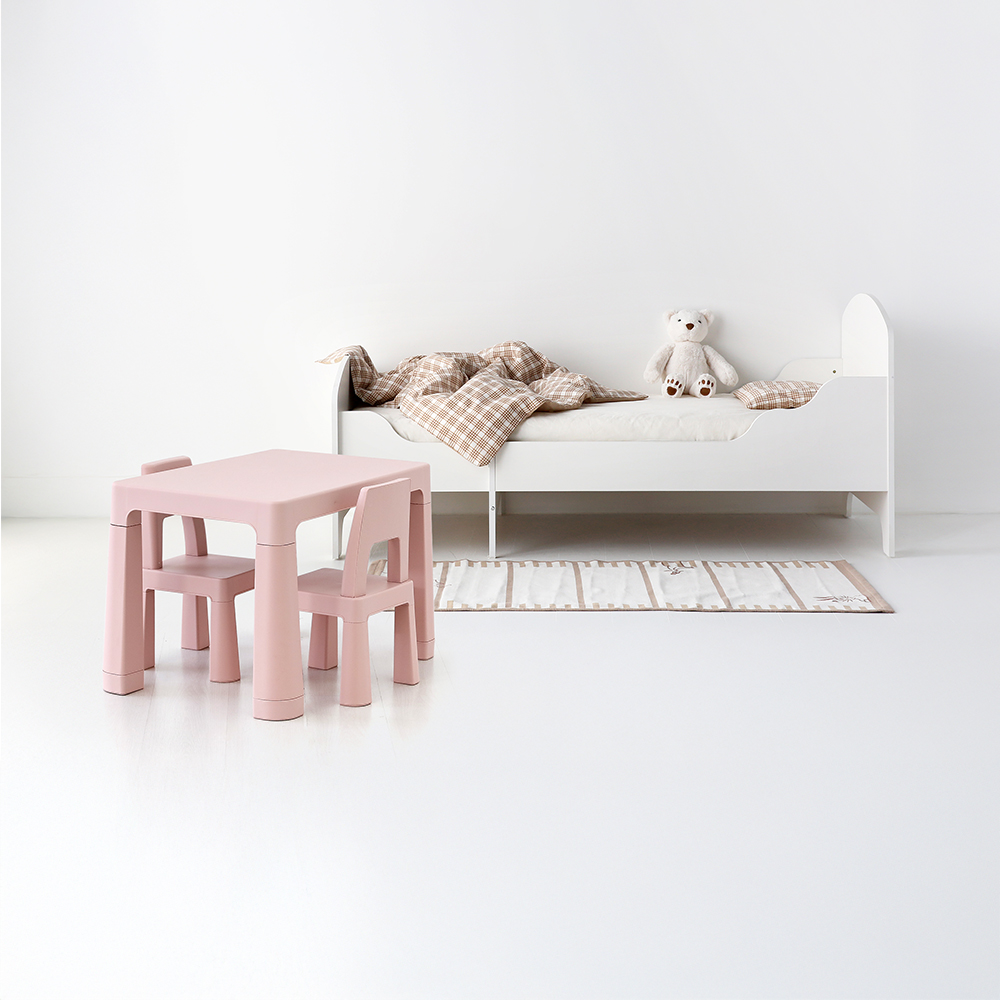 PIPAN 3단길이침대 싱글 80200 화이트 + 요이테 높이조절  어린이테이블 + 어린이의자