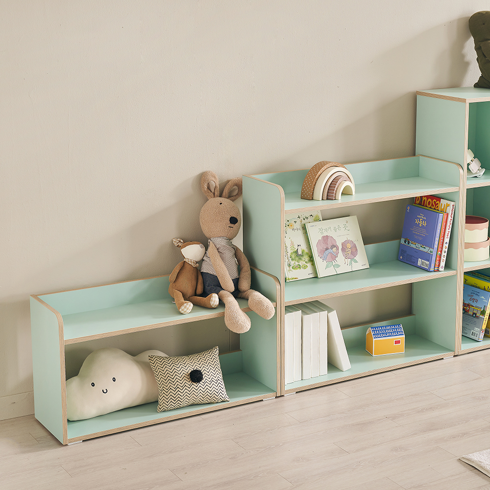 [국내생산 E0등급] 꽁떼떼 포레 교구장 아기 책장 키즈 어린이 전면책장 800, 2단, 화이트