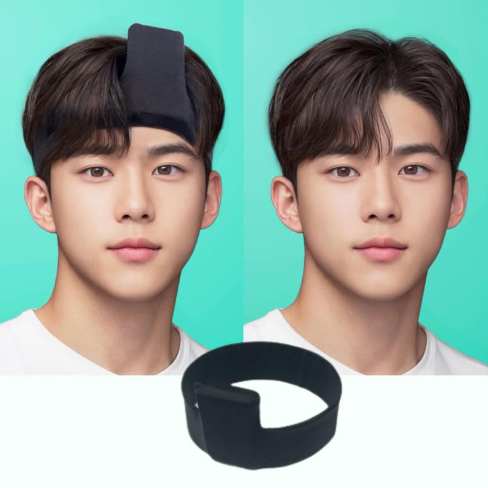 편리연구소 가르마 집게 헤어밴드 남자 옆머리 누르기 앞머리 다운펌 기계 머리누르기 특허등록 - 상품 이미지