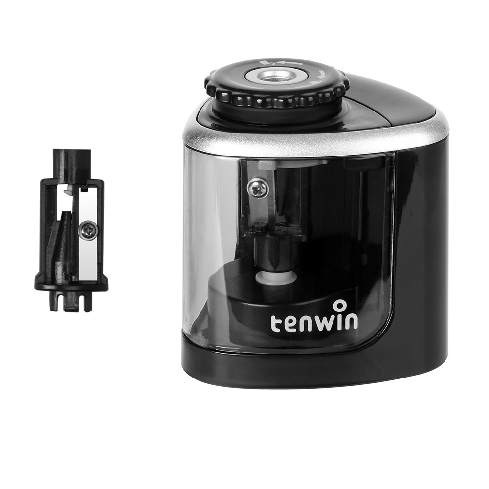 자동 연필깎이 전동 휴대용 무선 미술용 학생용 Tenwin 블랙 - 상품 이미지