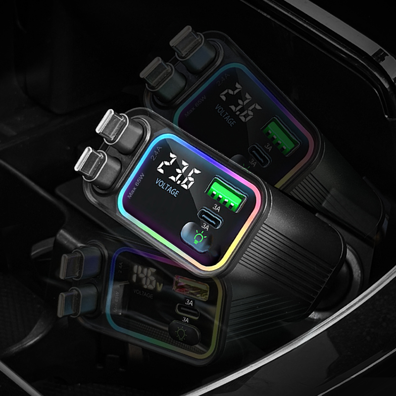 더존 앰비언트 4in1 릴타입 초고속충전 시거잭(PD+C타입) 제품 이미지