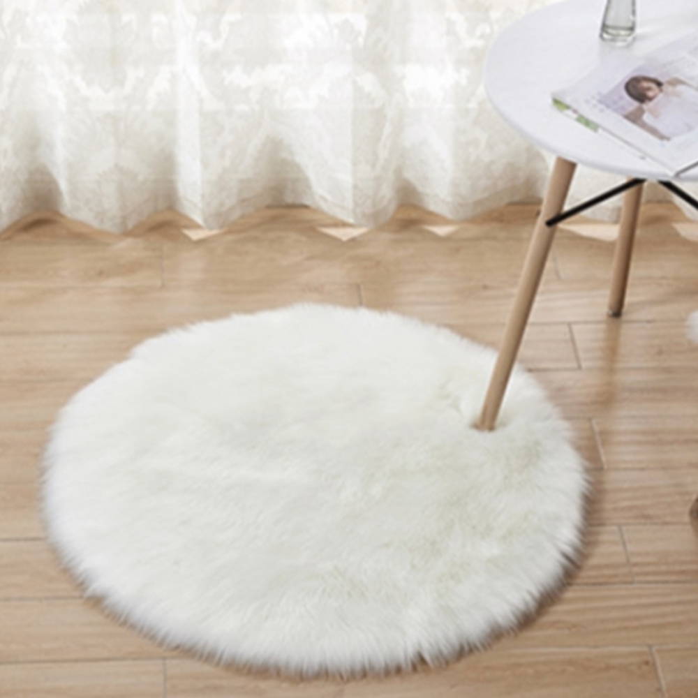 원형 장모러그 퍼러그 겨울 의자 식탁매트 소형 카페트