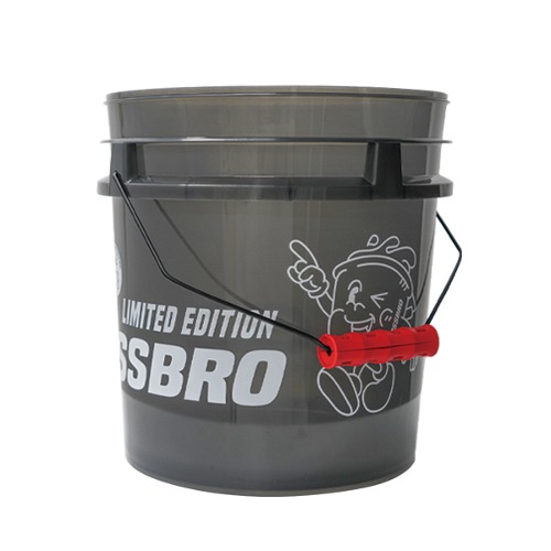 글로스브로 슈프림 캐릭터 투명버킷 18L 블랙 + 레드 그립 버킷 세차버킷 세차물통 - 상품 이미지