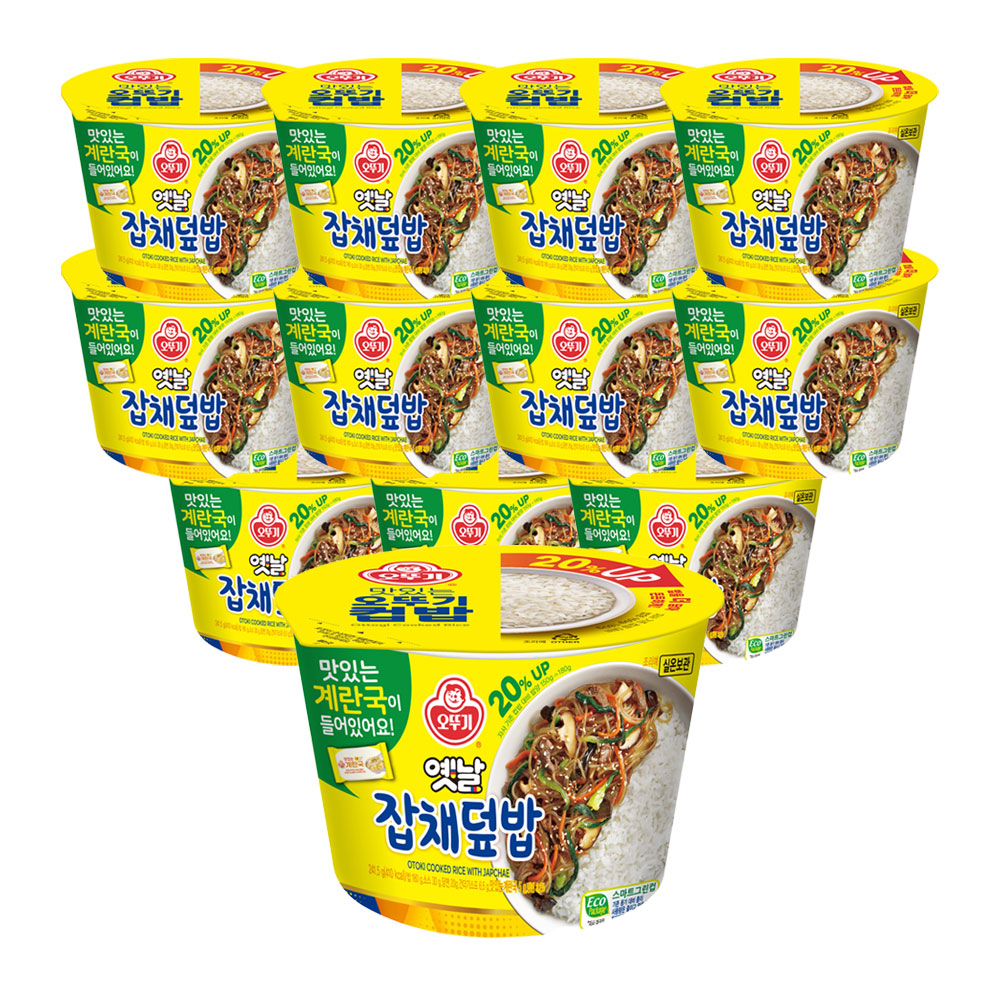 오뚜기 컵밥 옛날 잡채 덮밥+즉석 계란국 241.5g 12개 - 상품 이미지
