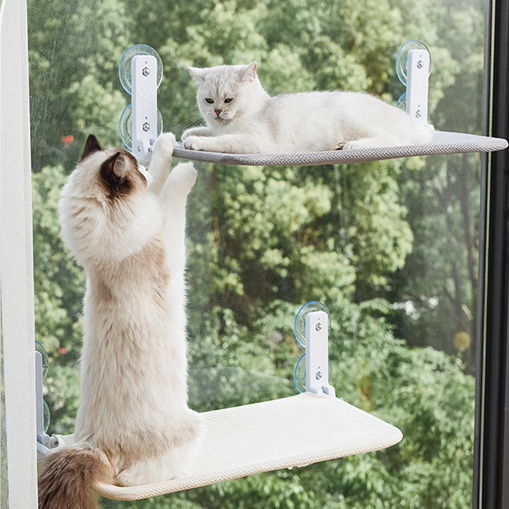 접이식 고양이 창문 해먹 침대 캣타워 흡착식 무타공 다묘 캣워커 - 상세 이미지 4