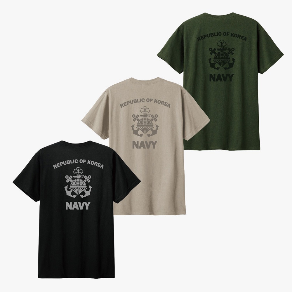 해군 NAVY 거북선 면 반팔 티셔츠 - 메인 이미지
