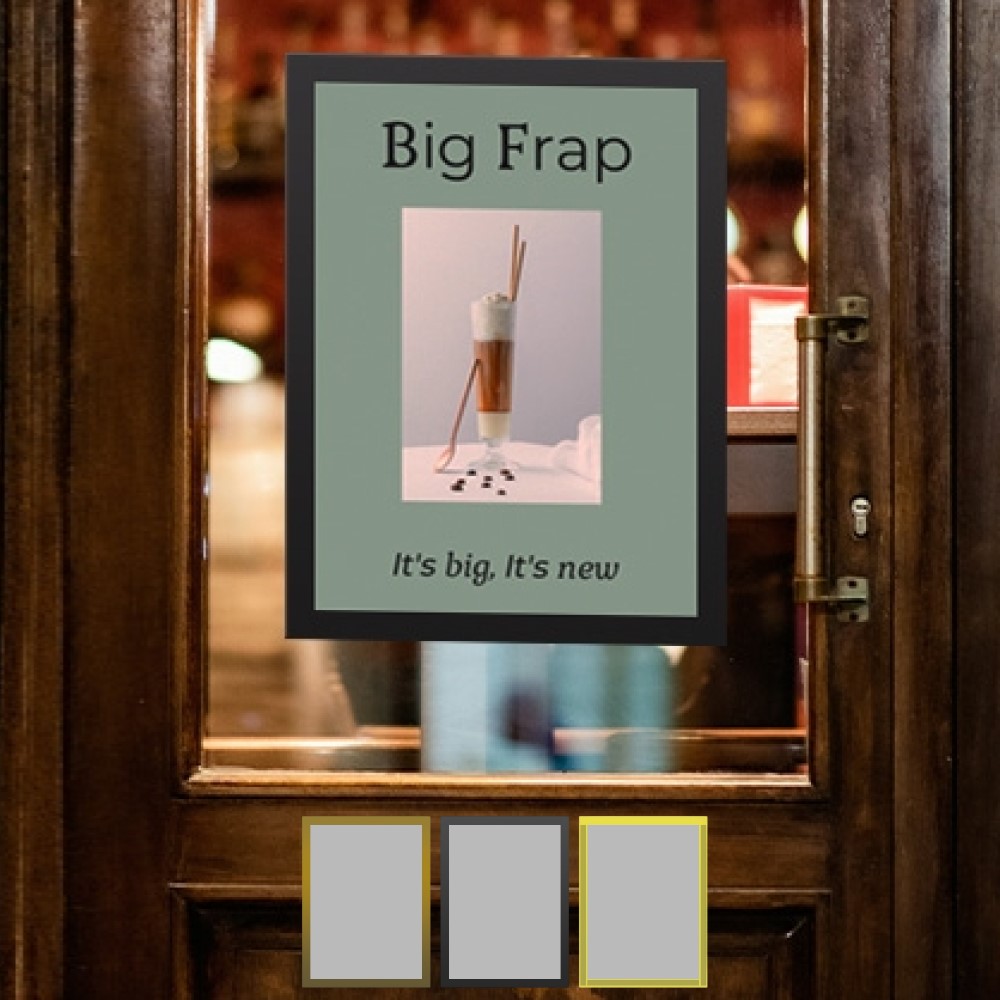 A4 부착식 자석 액자 3color 가로 세로 무타공 메뉴판 부동산 광고 안내판