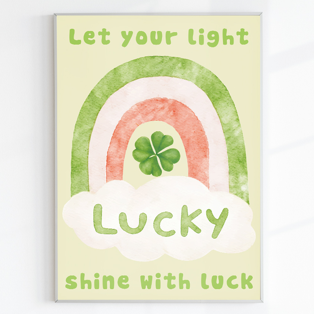 인테리어 그림 거실 액자 접착 포스터 행운곰 부적 A2