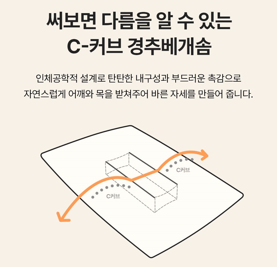 경추 베개 알러지케어 목디스크 빨아쓰는 - 상세 이미지 3