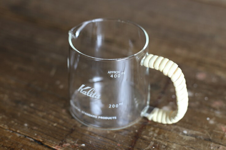 칼리타 Kalita 라탄 손잡이 커피서버 내열유리 유리컵 400ml - 상세 이미지 3