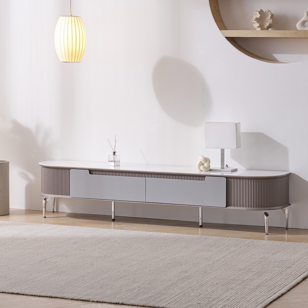 보루네오 마르체 몽스 라운드 세라믹 템바보드 거실장 2000 BVD014C