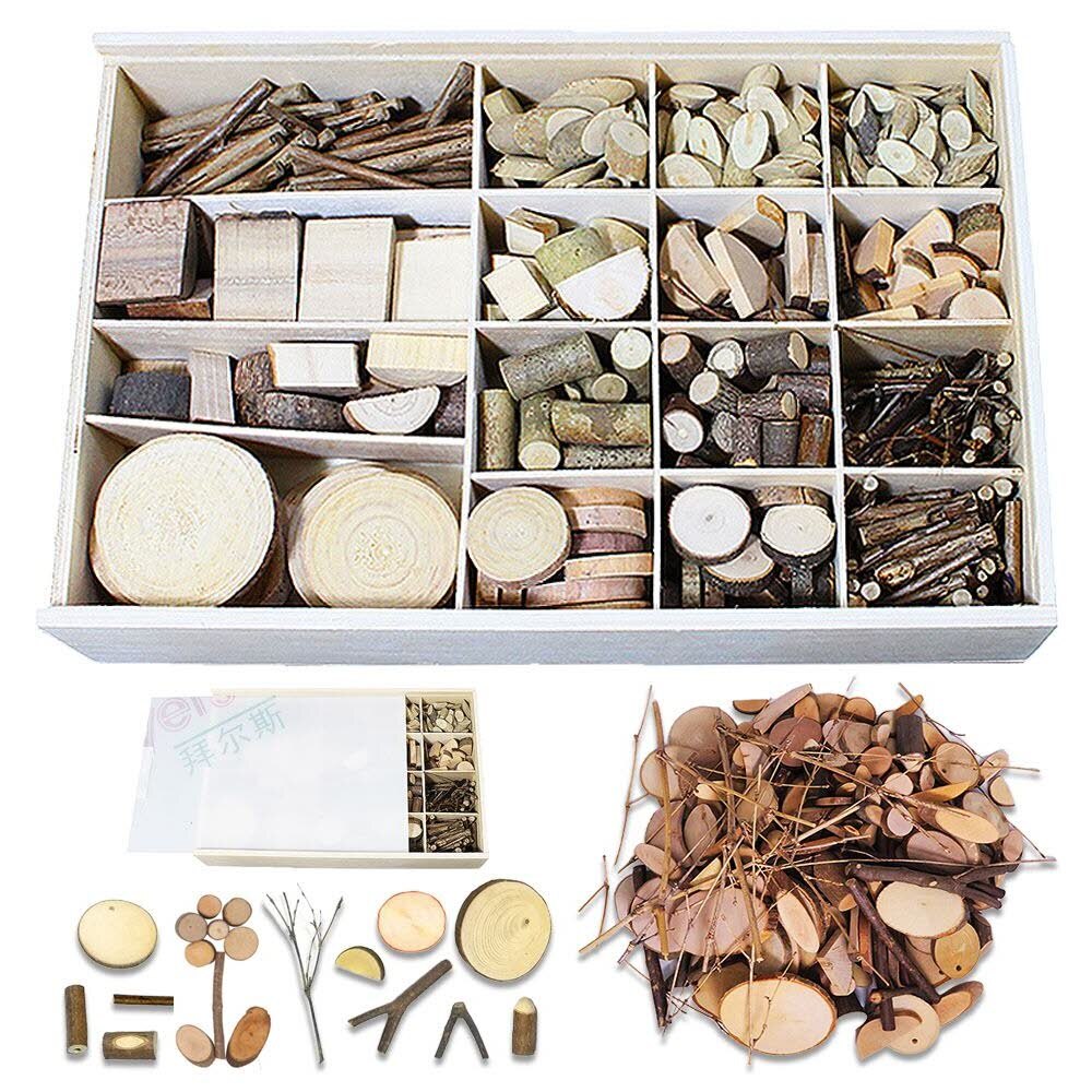 나무조각 세트 자연나무 천연 천연나무 케이스형 (약500g) 1번 : 에스24