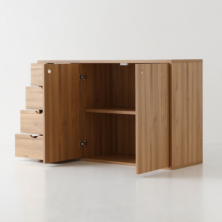숄리드 2문4서랍 수납장 CHM72120 1200x390x719mm, 4단, 캄포어베니어 7091.0972 - 상세 이미지 3