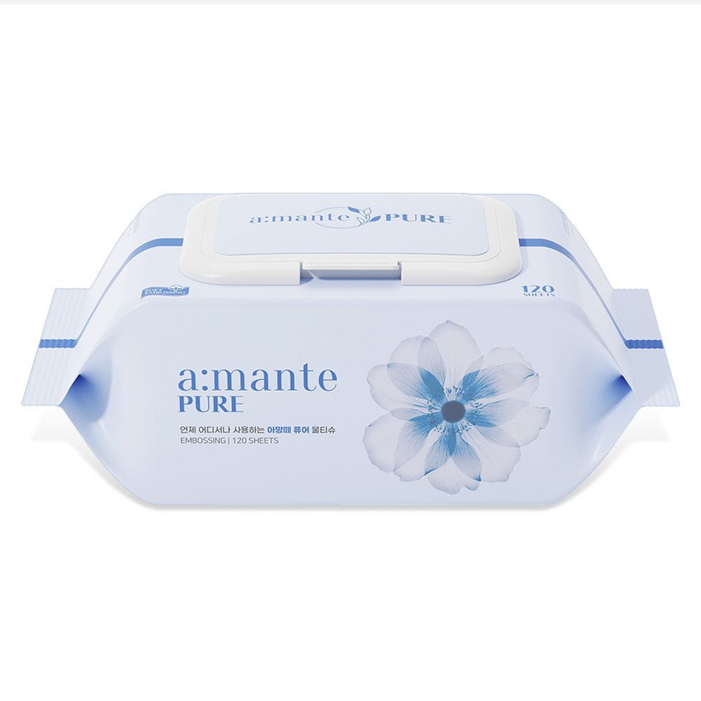 아망떼 퓨어 대용량 아기물티슈 캡형 120매, 10개