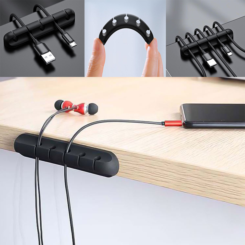 케이블 5구 홀더 3개입 간편한 전선 정리 부착형 고정대