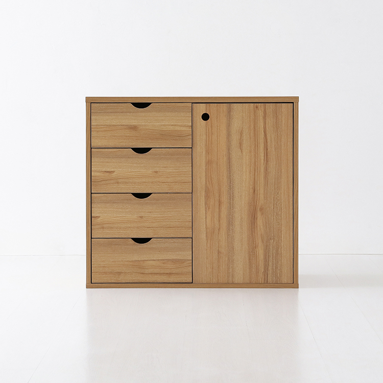 숄리드 1문4서랍 수납장 CHM7280 800x390x719mm, 4단, 캄포어베니어 9097.0106 - 메인 이미지