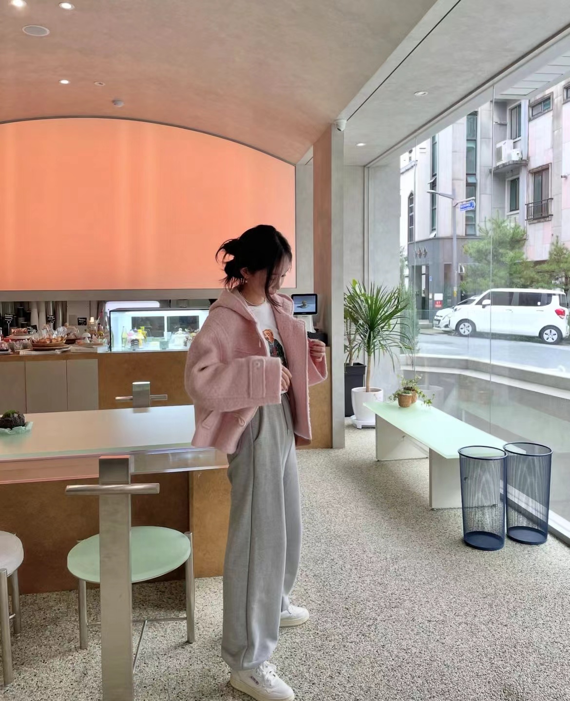큐티룩 캐주얼룩 꾸안꾸룩 버클 떡볶이 코트 세미 크롭 데일리 귀여운 뽀글이 가을 겨울 자켓 125010303 상세 이미지 28