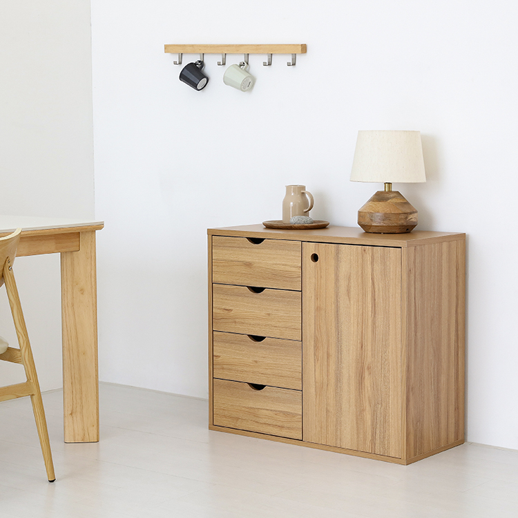 숄리드 1문4서랍 수납장 CHM7280 800x390x719mm, 4단, 캄포어베니어 9097.0106 - 상세 이미지 5