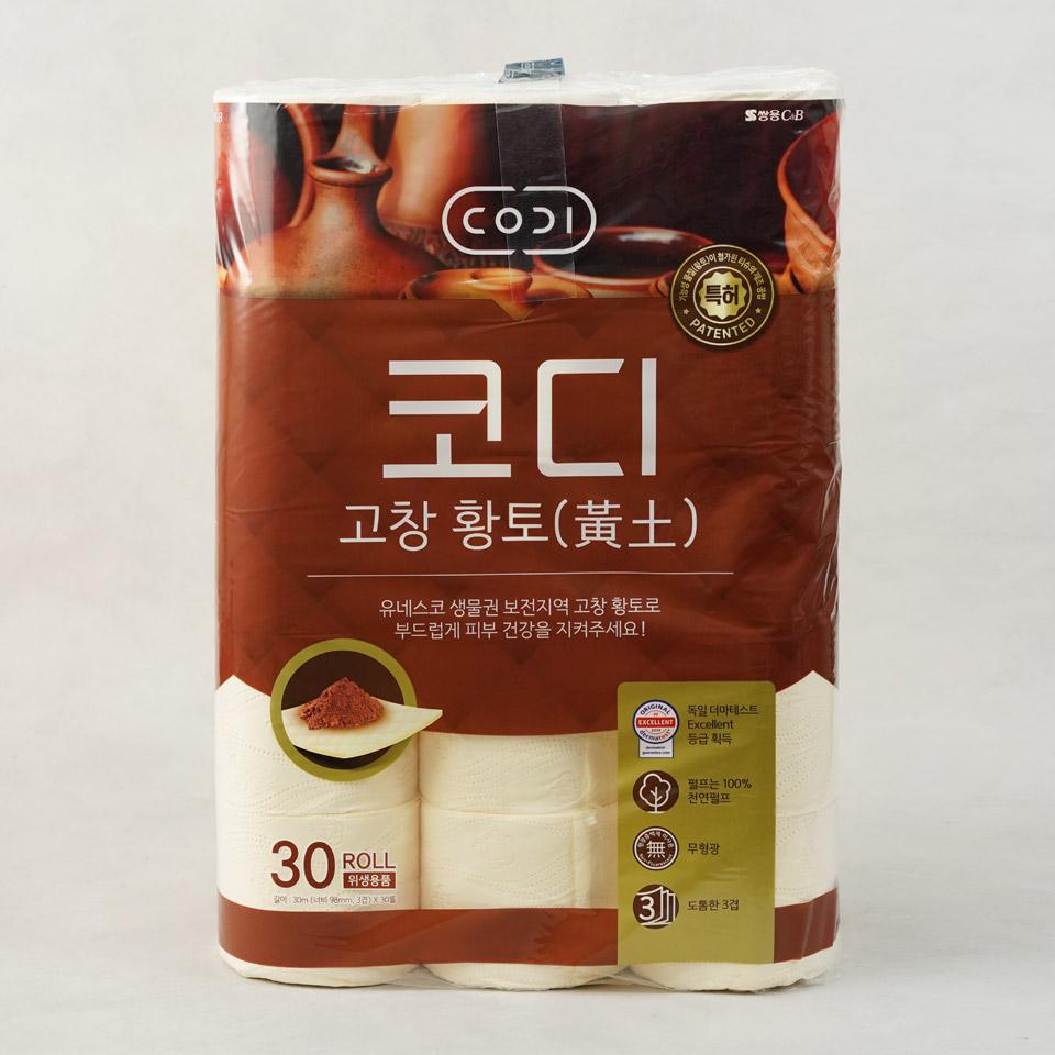 메가마트 코디 고창 황토 롤티슈 화장지 30mx30롤