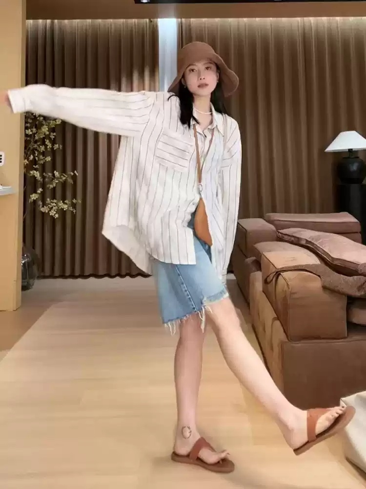 수상한 그녀 5화 서영희 셔츠 블라우스 반지숙 줄무늬 카라넥 의상 옷 패션 - 상세 이미지 3