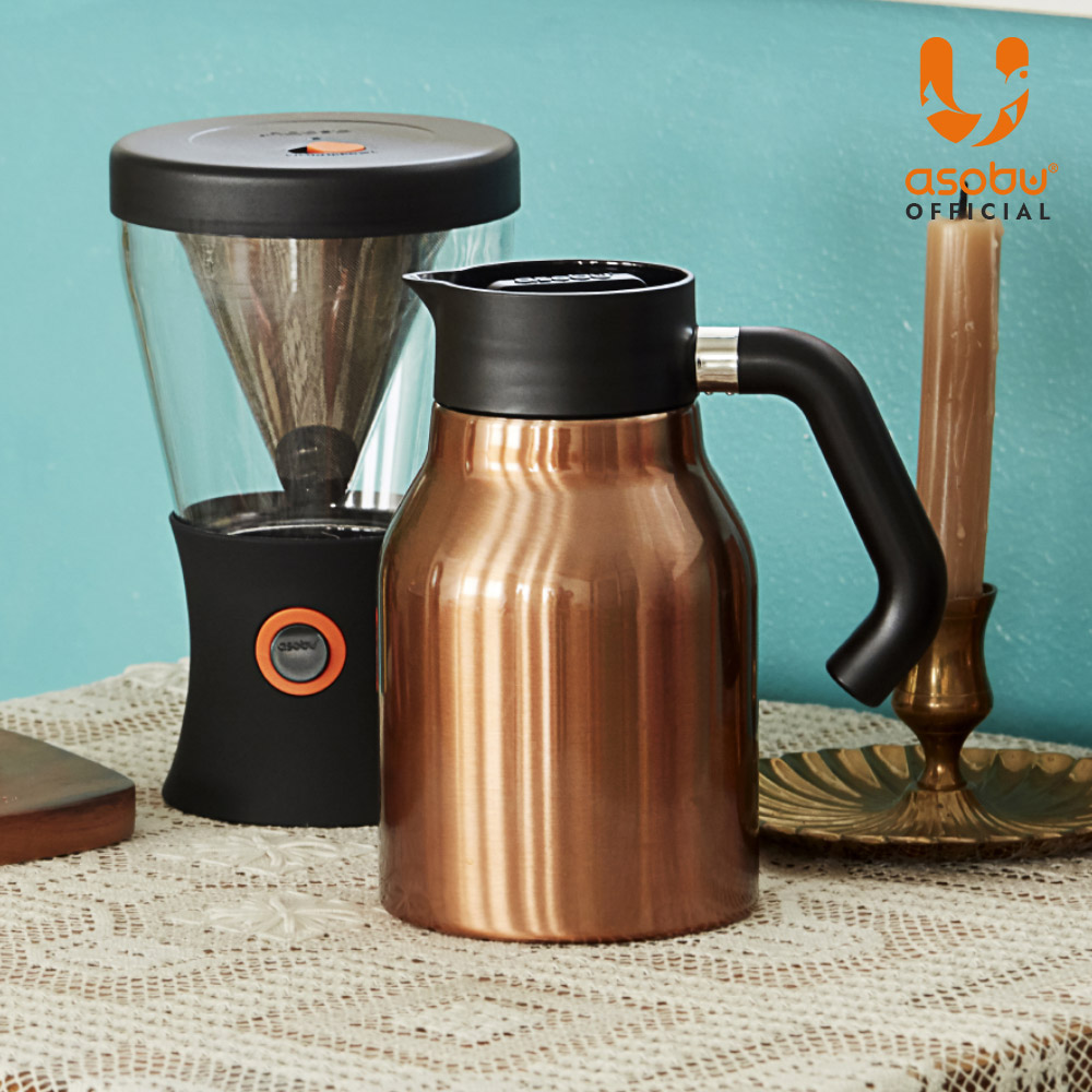 아소부 스테인레스 보온보냉 핸들서버 주전자 1000ml, 코퍼 - 상세 이미지 4