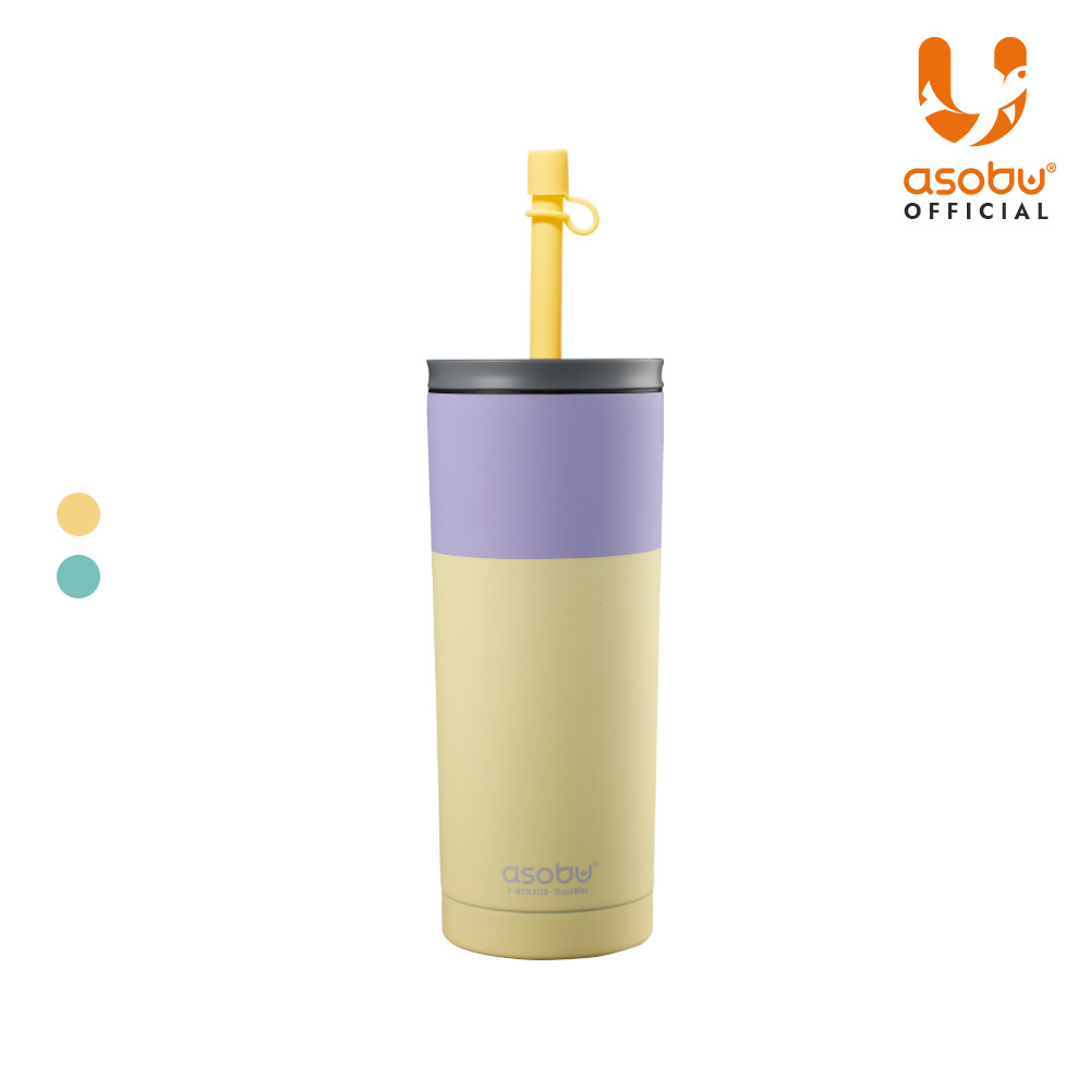 캐나다 아소부 스테인레스 보온보냉 빨대텀블러 파스텔 슈퍼브 시피 600ml, 파스텔옐로우