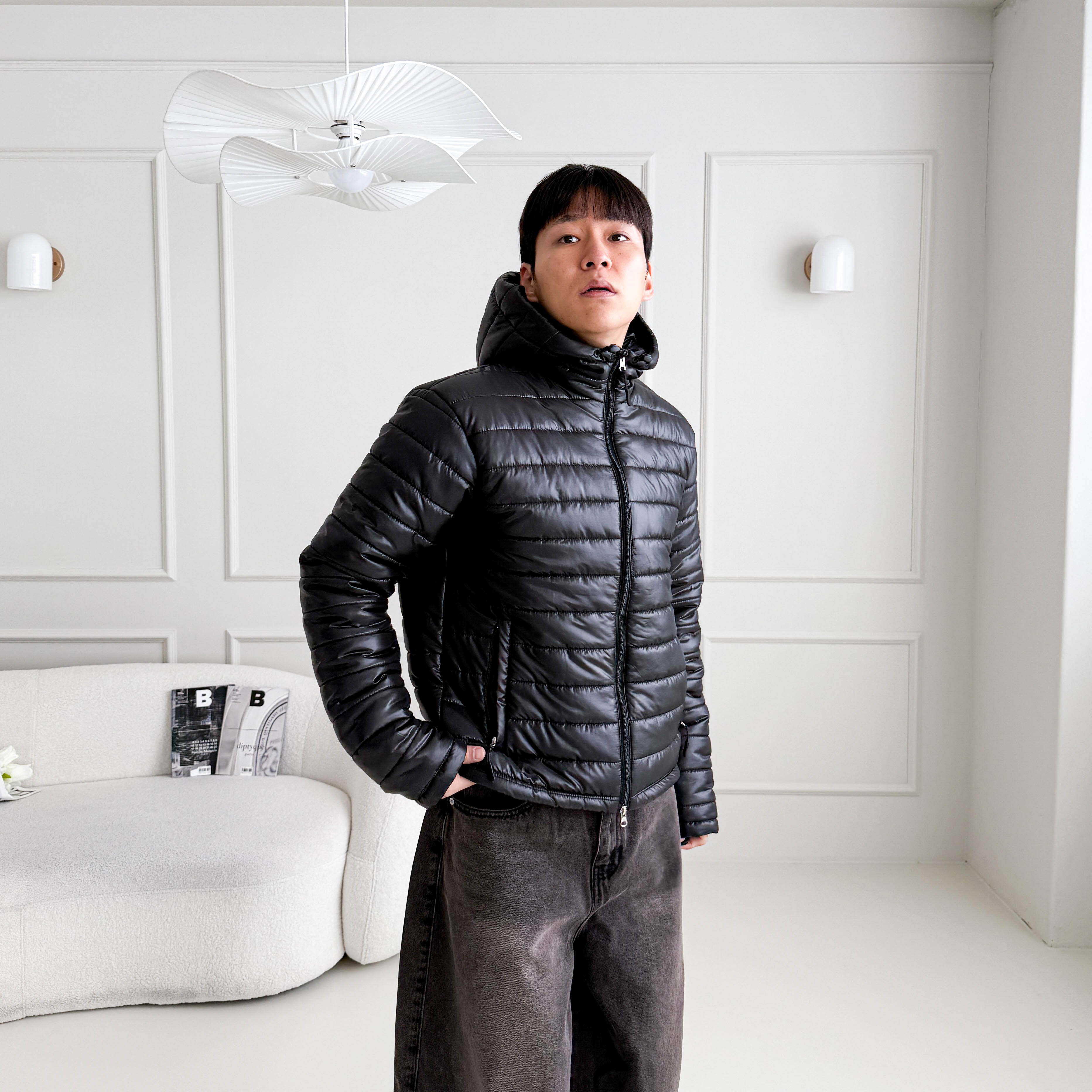 남자 후드 경량 패딩 다운 - 상품 이미지