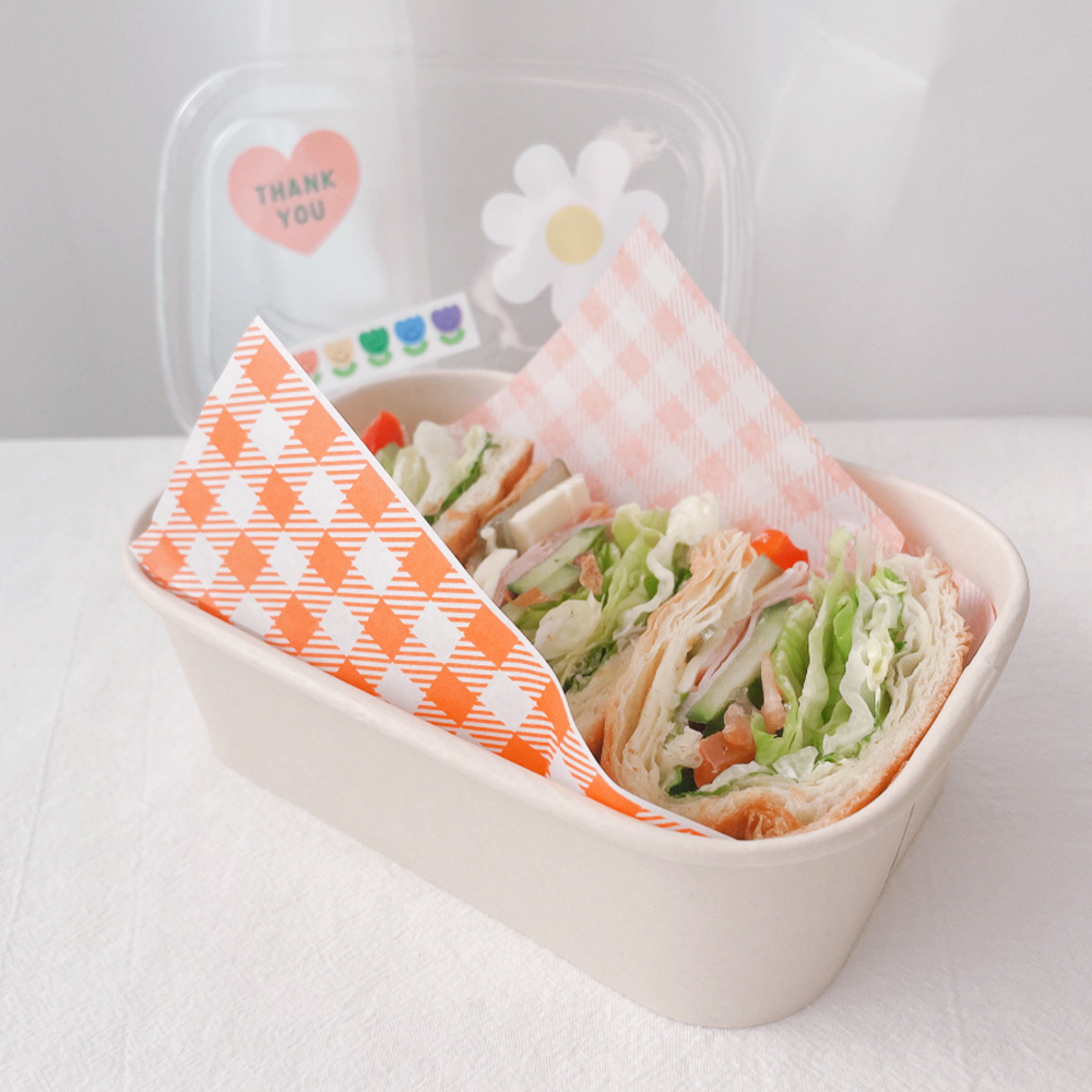 일회용 샌드위치 포장 용기 샐러드 떡 김밥 크라프트 직사각580 배달 종이 도시락 - 상세 이미지 3
