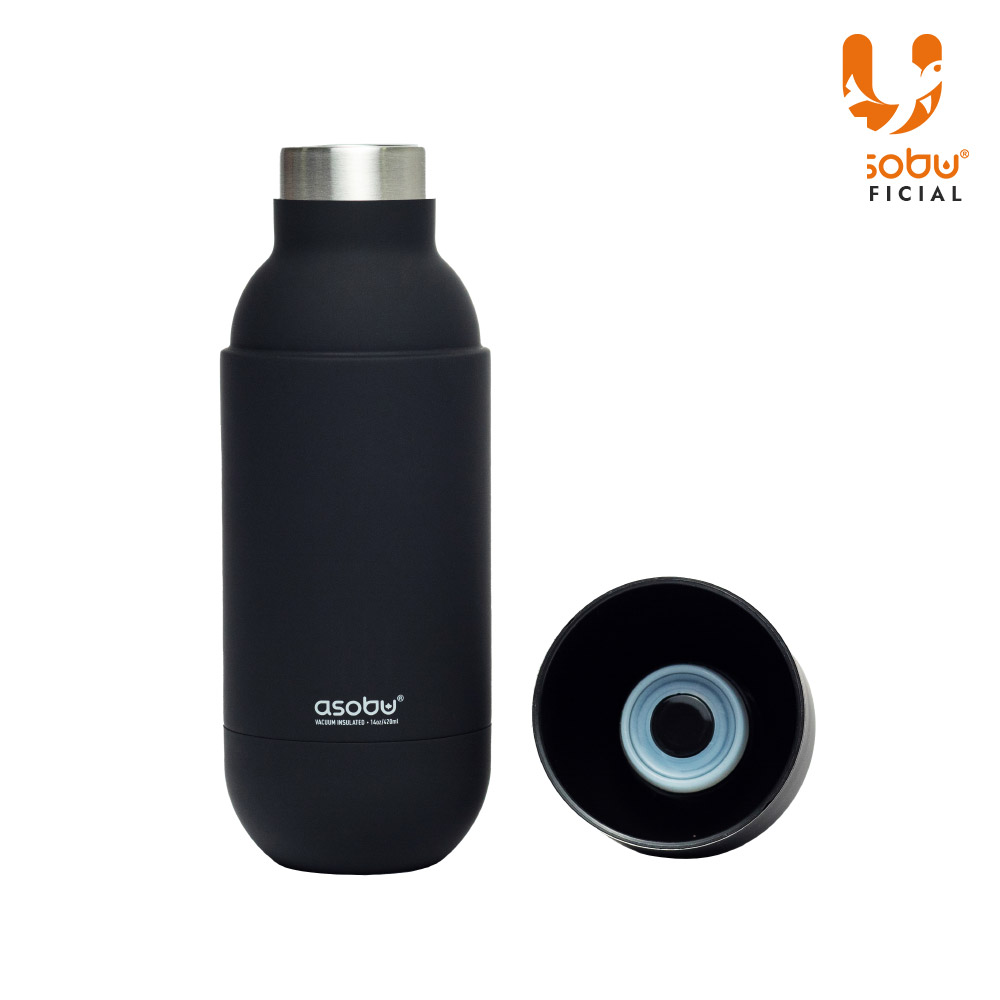 아소부 스테인레스 보온보냉 텀블러 오브 420ml, 블랙 - 상세 이미지 2