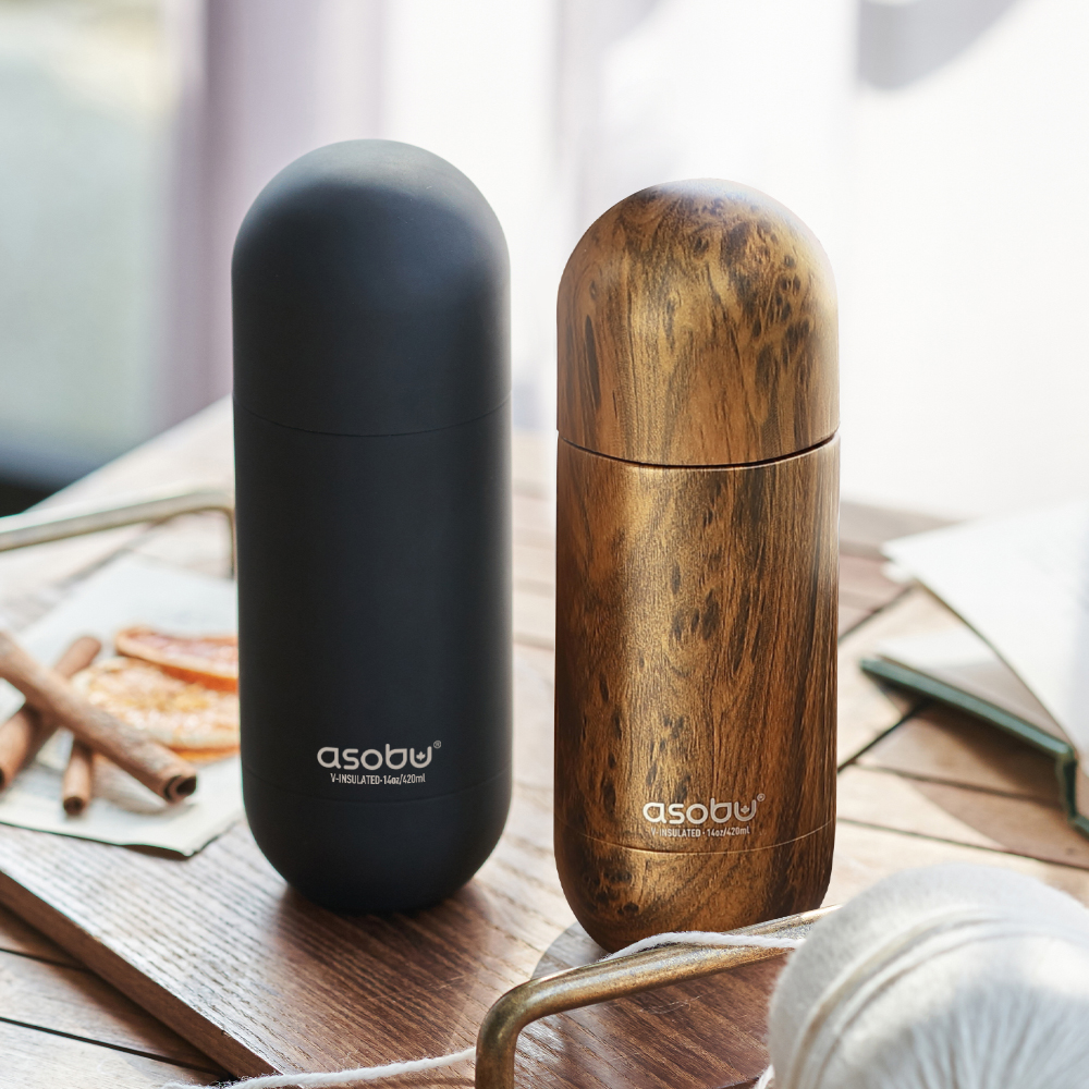 아소부 스테인레스 보온보냉 텀블러 오브 420ml, 블랙 - 상세 이미지 5