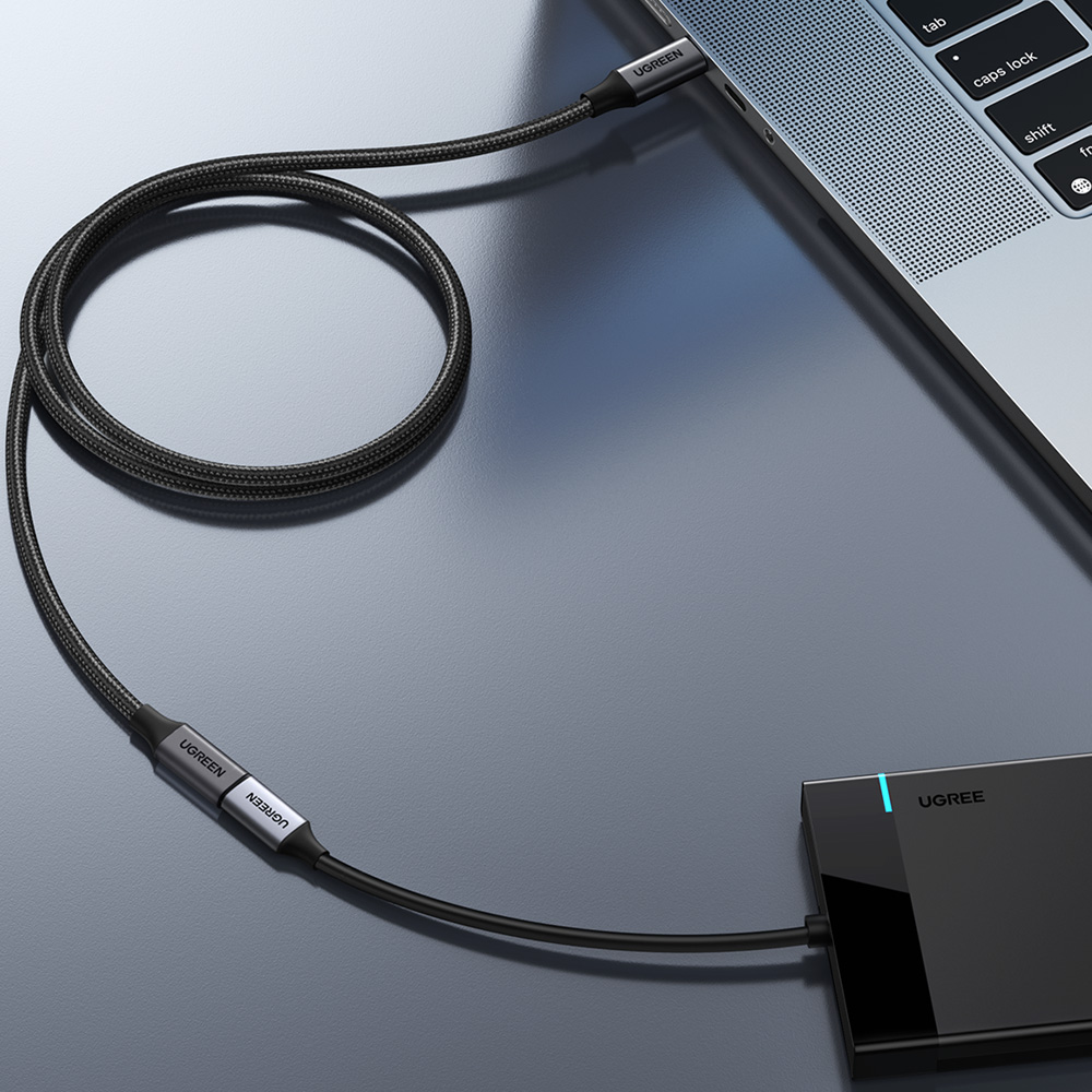 유그린 USB 3.1 Gen2 10Gbps C타입 M to F 연장케이블 블랙 US372 - 상세 이미지 2
