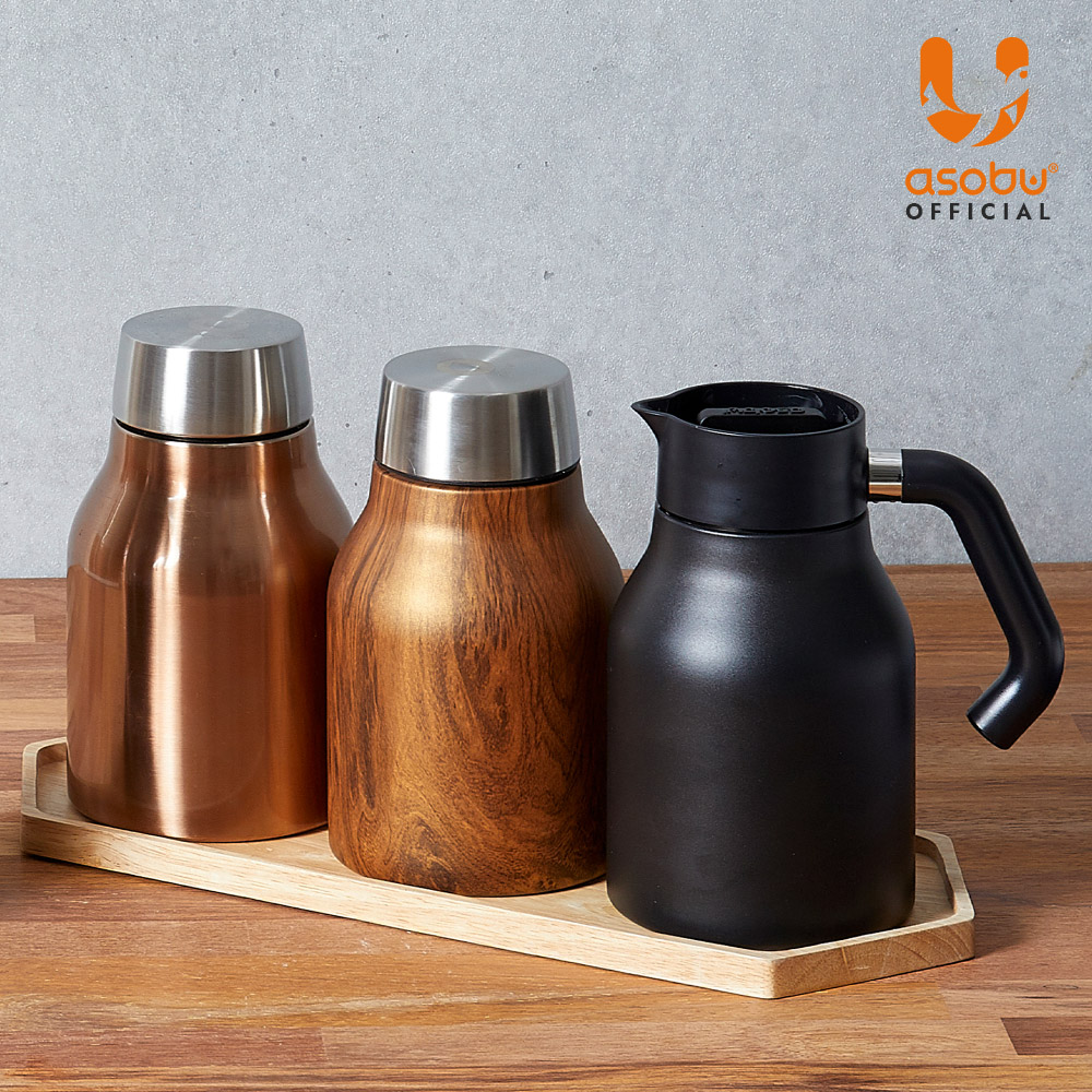 아소부 스테인레스 보온보냉 핸들서버 주전자 1000ml, 코퍼 - 상세 이미지 4
