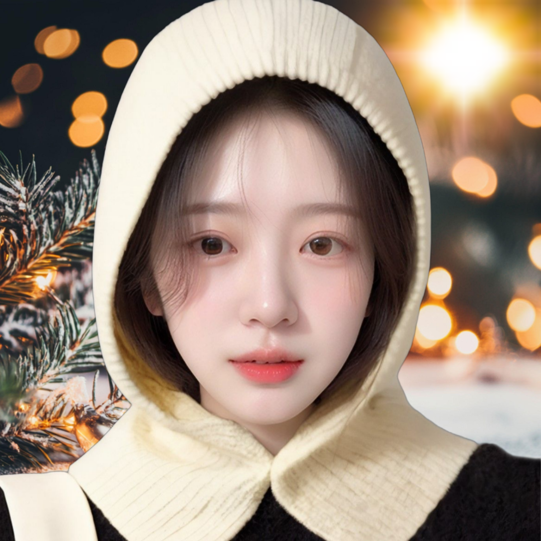 겨울 여성 골프 모자 겨울용 니트 여자 골프 방한 모자 - 메인 이미지