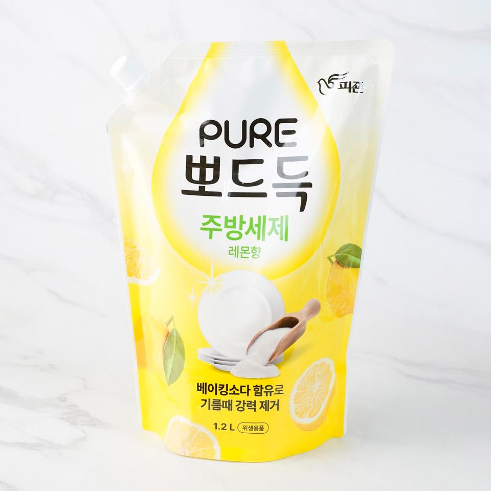 메가마트 피죤 퓨어 뽀드득 주방세제 레몬향 1.2L - 상품 이미지