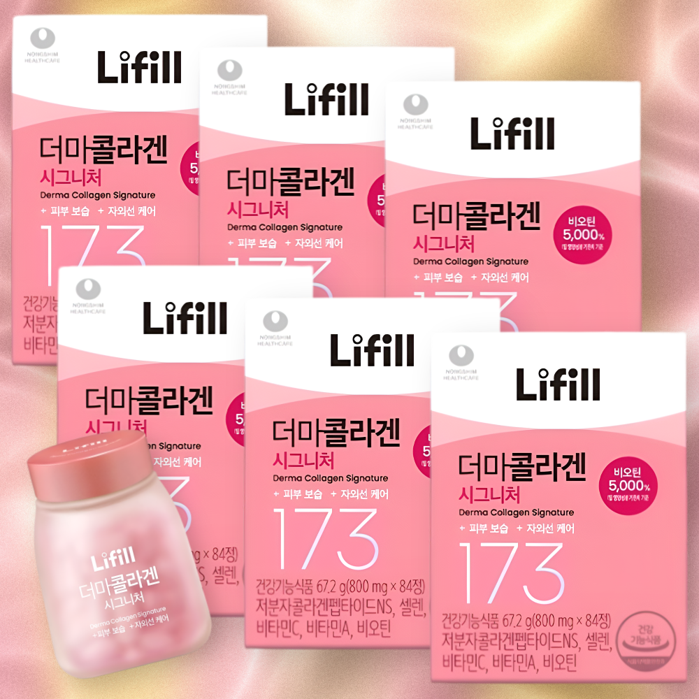 라이필 더마 콜라겐 시그니처 173달톤 콜라겐 비오틴 84정 x 6병 6개월 - 상품 이미지