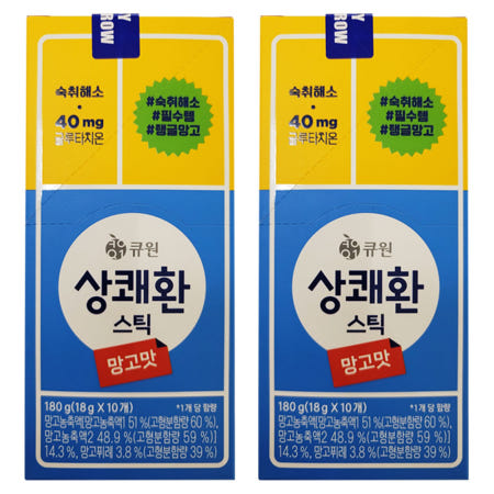 큐원 상쾌환 스틱형 망고맛 18g x 20개 상쾌한 숙취해소젤리