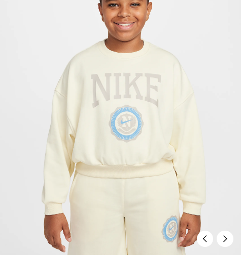 국내매장판 나이키 주니어 여아 프렌치 테리 크루넥 스웨트셔츠 D4 HJ3373-113