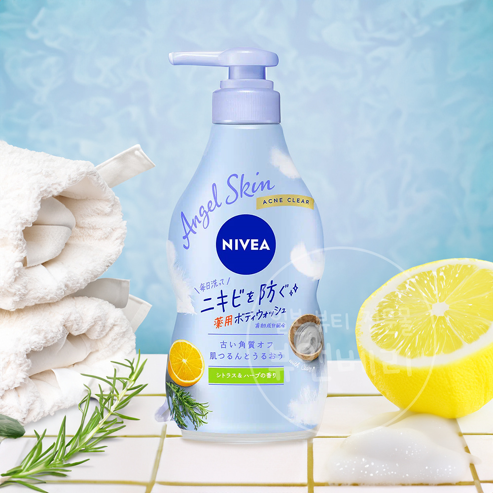 일본 니베아 바디워시 엔젤스킨 아크네클리어, 470ml, 1개 - 메인 이미지