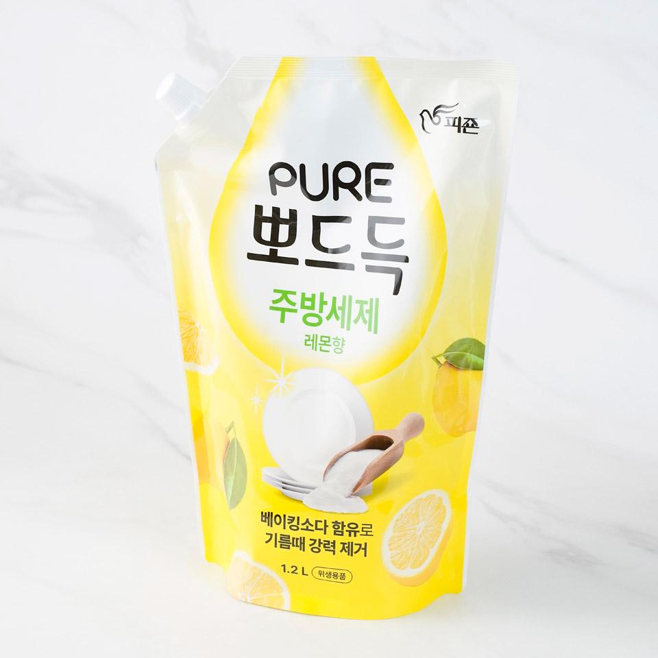 메가마트 피죤 퓨어 뽀드득 주방세제 레몬향 1.2L - 상세 이미지 2