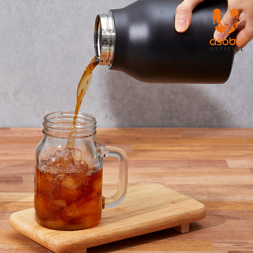 아소부 스테인레스 보온보냉 핸들서버 주전자 1000ml, 블랙 - 상세 이미지 4