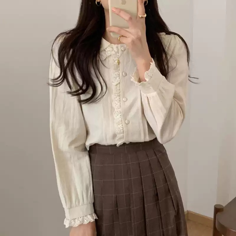 수상한 그녀 6화 정지소 셔츠 블라우스 오두리 레이스 페미닌 의상 옷 패션 - 상세 이미지 2