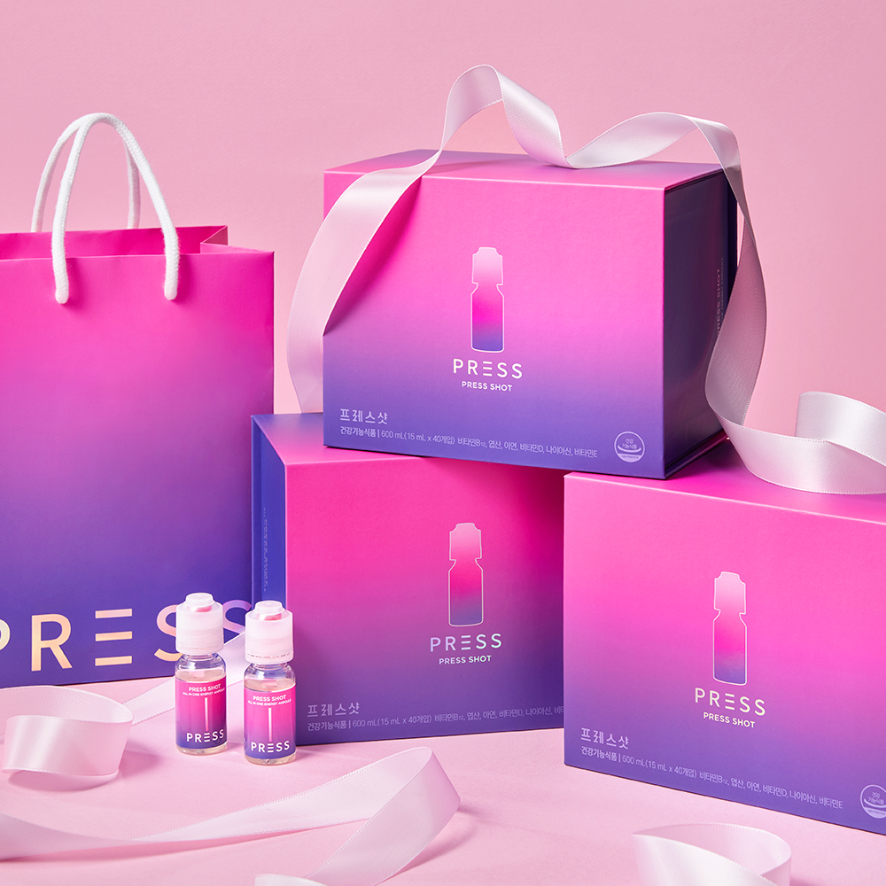 [쇼핑백 제공] 프레스샷 선물세트 40개입 눌러마시는 고함량 올인원 비타민 엽산 나이아신 아연 이미지 3
